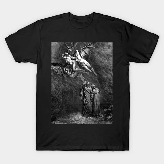 High Resolution Gustave Doré Illustration The Furies T-Shirt by tiokvadrat